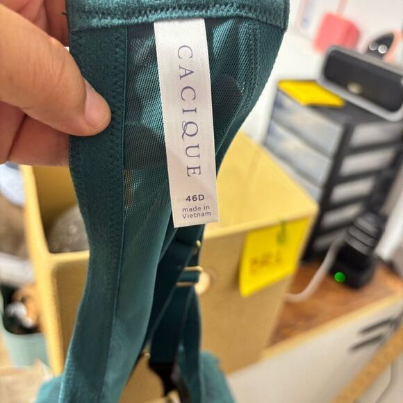 Cacique Boost Balconette Bra 46D Lace Detail Full Coverage Underwire Adjustable - Picture 8 of 9